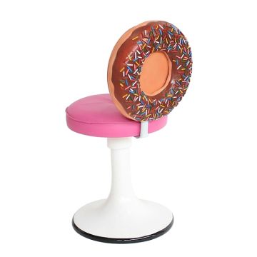 Donutstuhl mit rosa Polster vergrößert