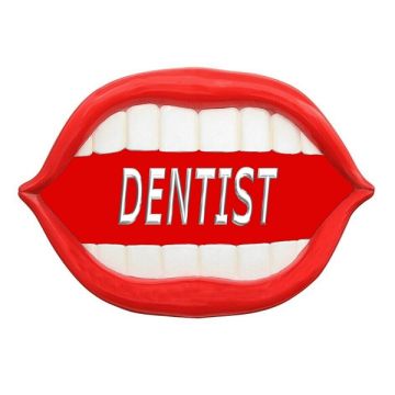 Mund *Dentist* rot übergroß XXL