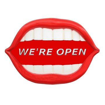 Mund *We are Open* rot übergroß XXL