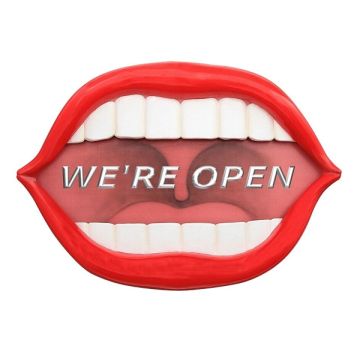 Mund *We are Open* übergroß XXL