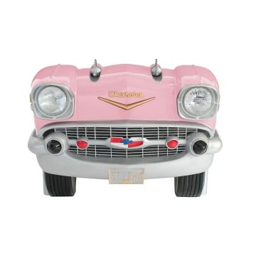 Sitzbank Chevy Rosa mit schwarzem Polster lebensgroß