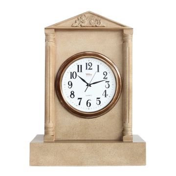 Uhr in Säule mit Graniteffekt lebensgroß