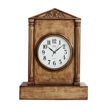 Uhr in Säule mit Goldeffekt lebensgroß