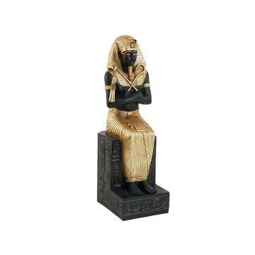 Tutanchamun Statue Sitzend Schwarz Gold verkleinert