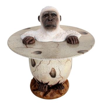 Weißer Gorilla im Ei Tisch lebensgroß