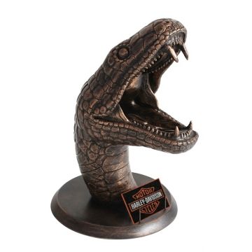 Anakondakopf Bronze mit Visitenkartenhalter lebensgroß