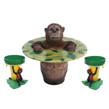 Orangutan Fasstisch und Bananenhocker lebensgroß