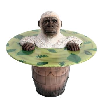Weißer Gorilla Fasstisch  lebensgroß