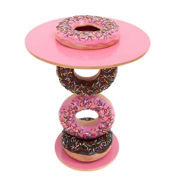 Tisch mit Donutständer Rosa und Donut vergrößert