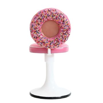 Donutstuhl mit rosa Polster vergrößert