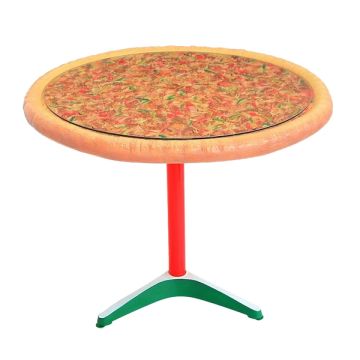 Pizzatisch auf großem Ständer mit Glasplatte vergrößert
