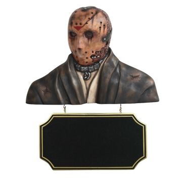 Monster Jason Voorhees Büste mit Angebotsschild lebensgroß