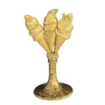Eistüten Gold auf Ständer vergrößert