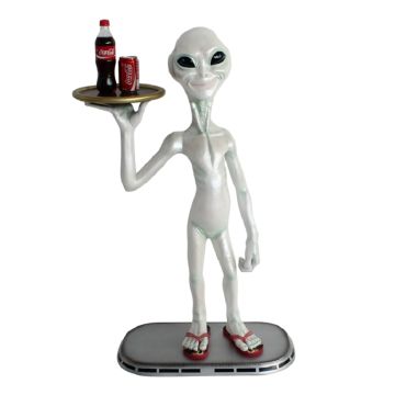 Alien Butler mit Tablett oben lebensgroß