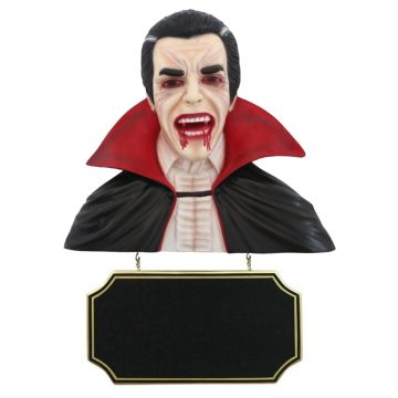 Dracula Büste mit Angebotsschild lebensgroß