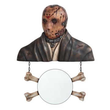 Monster Jason Voorhees Spiegel mit Knochen lebensgroß