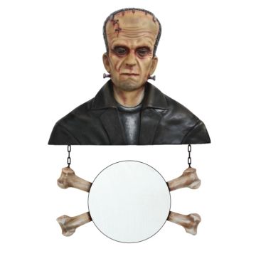 Monster Frankenstein Spiegel mit Knochen lebensgroß