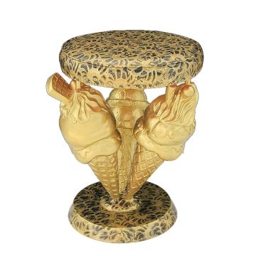 Eistütenhocker Gold vergrößert