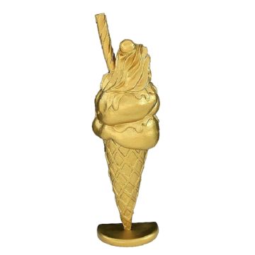 Halbes Eis mit Röhrchen Gold groß vergrößert