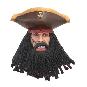 Pirat Blackbeard Kopf Wanddeko lebensgroß