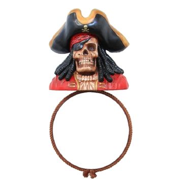 Piratenskelett Spiegel Rund lebensgroß