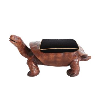 Schildkröte Hocker mit schwarzem Polster lebensgroß