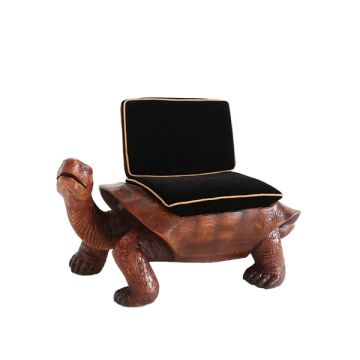 Schildkröte Sitz mit schwarzem Polster lebensgroß