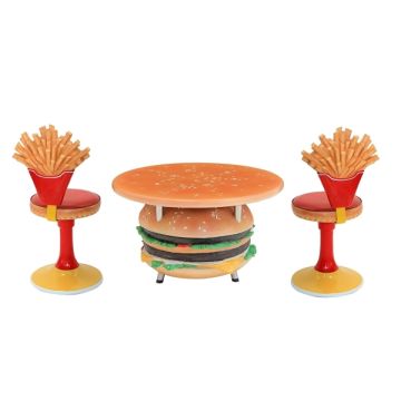 Burgertisch und Pommesstühle vergrößert