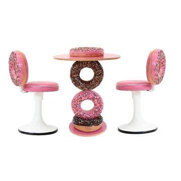 Donuttisch mit Donutstühlen Rosa vergrößert