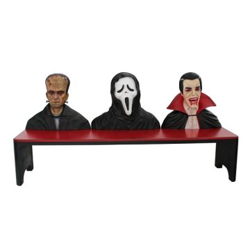 Monsterbank Frankenstein, Scream und Dracula lebensgroß