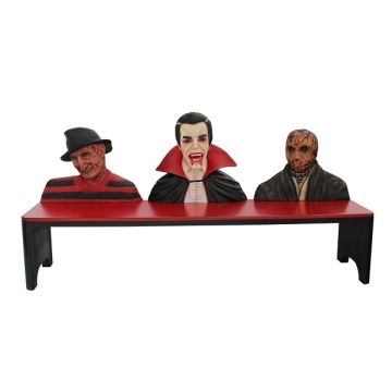 Monsterbank Freddy Krüger, Dracula und Jason Voorhees lebensgroß