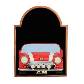 Angebotstafel mit Mini Cooper Rot verkleinert