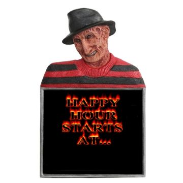 Monster Freddy Krüger Büste Happy Hour Angebotstafel lebensgroß