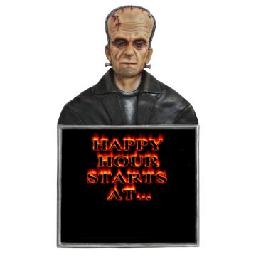 Monster Frankenstein Büste Happy Hour Angebotstafel lebensgroß