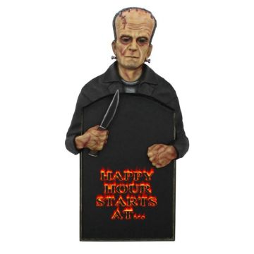 Monster Frankenstein Happy Hour Angebotstafel lebensgroß