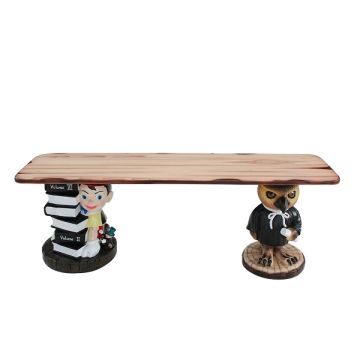 Bank Pinocchio und Eule verkleinert
