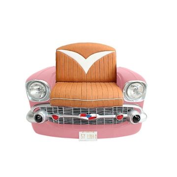 Sitz Chevy Front Rosa mit braunem Polster lebensgroß