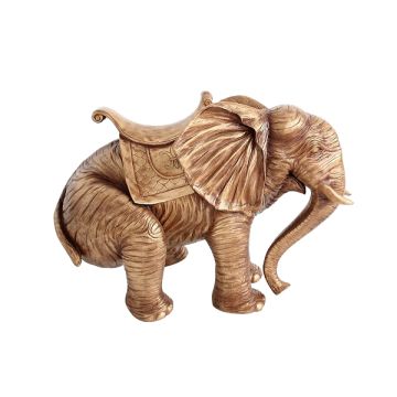Elefant Gold mit Sattel verkleinert