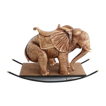 Elefant Gold mit Sattel Schaukel verkleinert