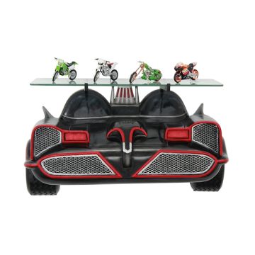 Wandregal Batmobil Schwarz Rot mit Glassplatte verkleinert