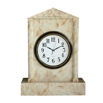 Uhr in Säule mit Marmoreffekt lebensgroß