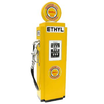 Retro Tankstelle Gelb als Schrank groß lebensgroß