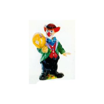 lustiger kleiner Clown mit Ballon verkleinert
