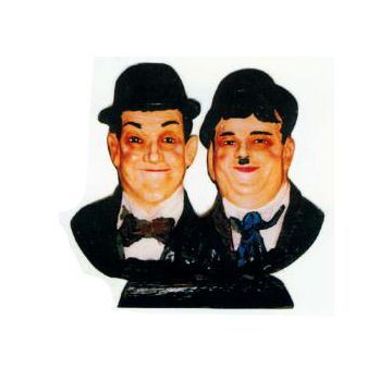 Dick und Doof Doppelbüste verkleinert