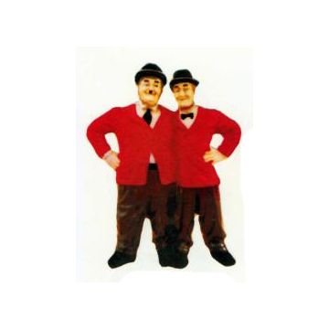 Dick und Doof Arm in Arm verkleinert