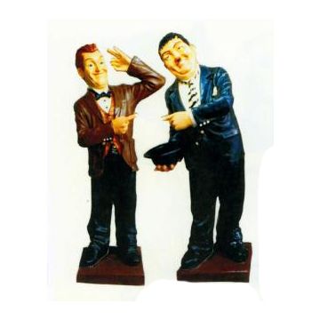 Dick und Doof einzeln im Anzug verkleinert