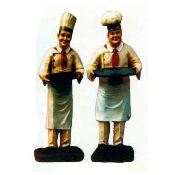 Dick und Doof als Bäcker mit Tablett verkleinert