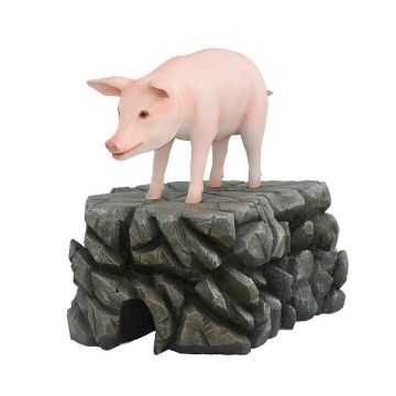 Schwein rosa stehend lebensgroß