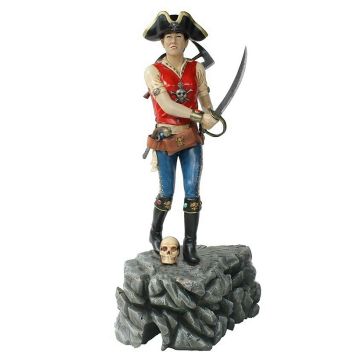Piratenfrau mit Schwert lebensgroß