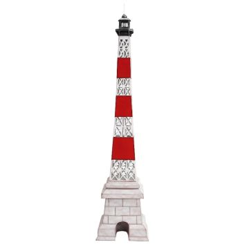 Leuchtturm Gitter rot weiß auf Säule groß verkleinert